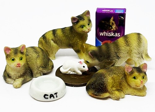 Puppenhaus tabby resin katzen - tabby,