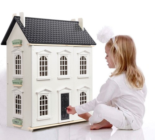 Großes puppenhaus aus holz - puppenhaus,